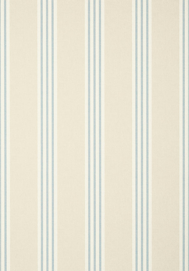 Thibaut CANVAS STRIPE Spa Blue and Beige Wallpaper