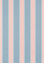 Thibaut CANVAS STRIPE Blue and Coral Wallpaper