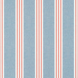 Thibaut Canvas Stripe Blue And Coral Wallpaper