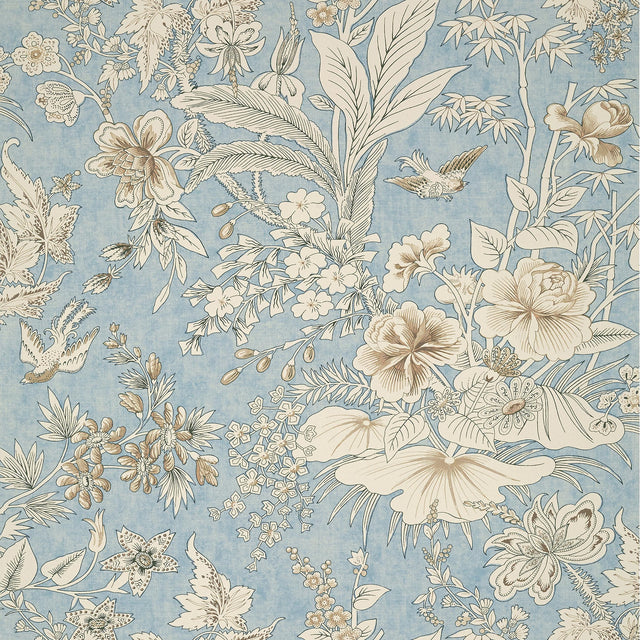 Thibaut Rosalind Spa Blue Wallpaper