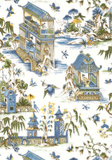 Thibaut GRAND PALACE Blue and Green Wallpaper