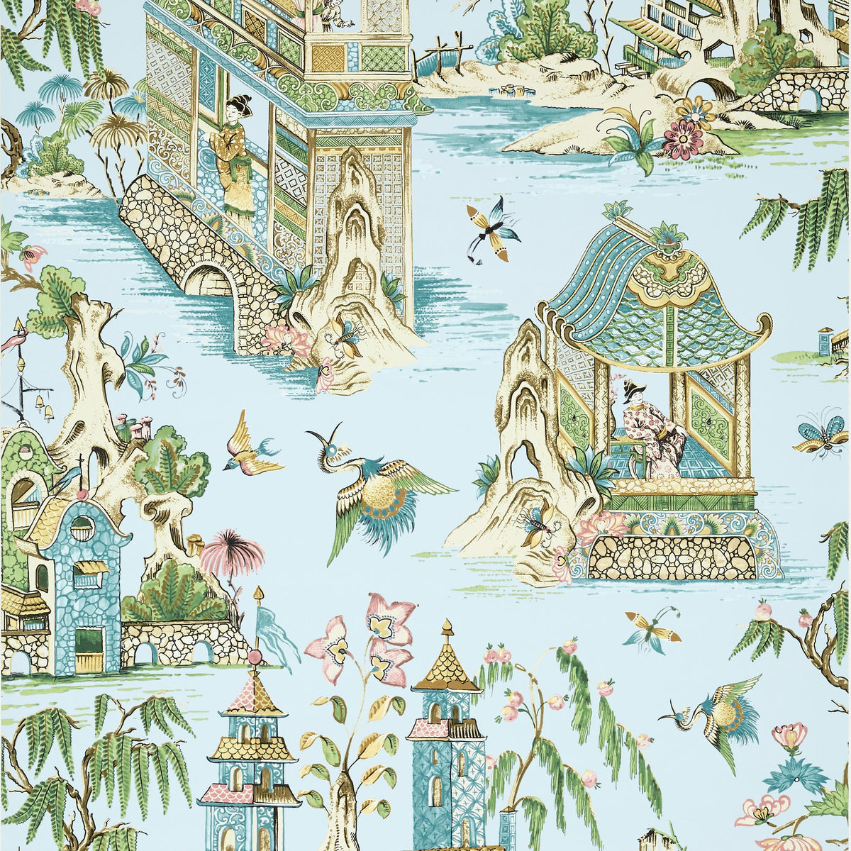 Thibaut Grand Palace Spa Blue Wallpaper