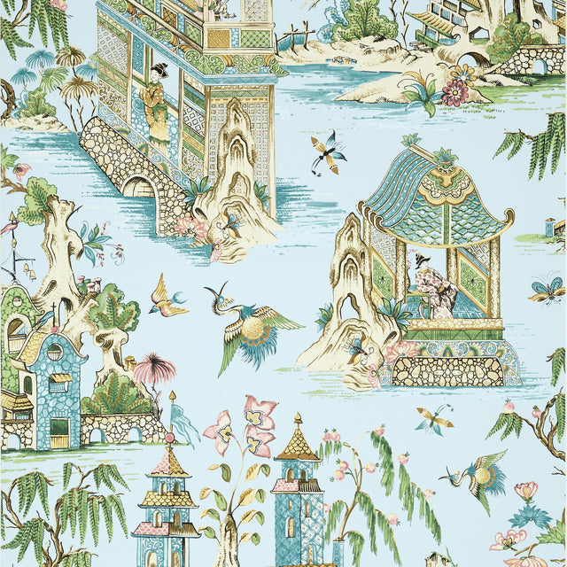 Thibaut Grand Palace Spa Blue Wallpaper