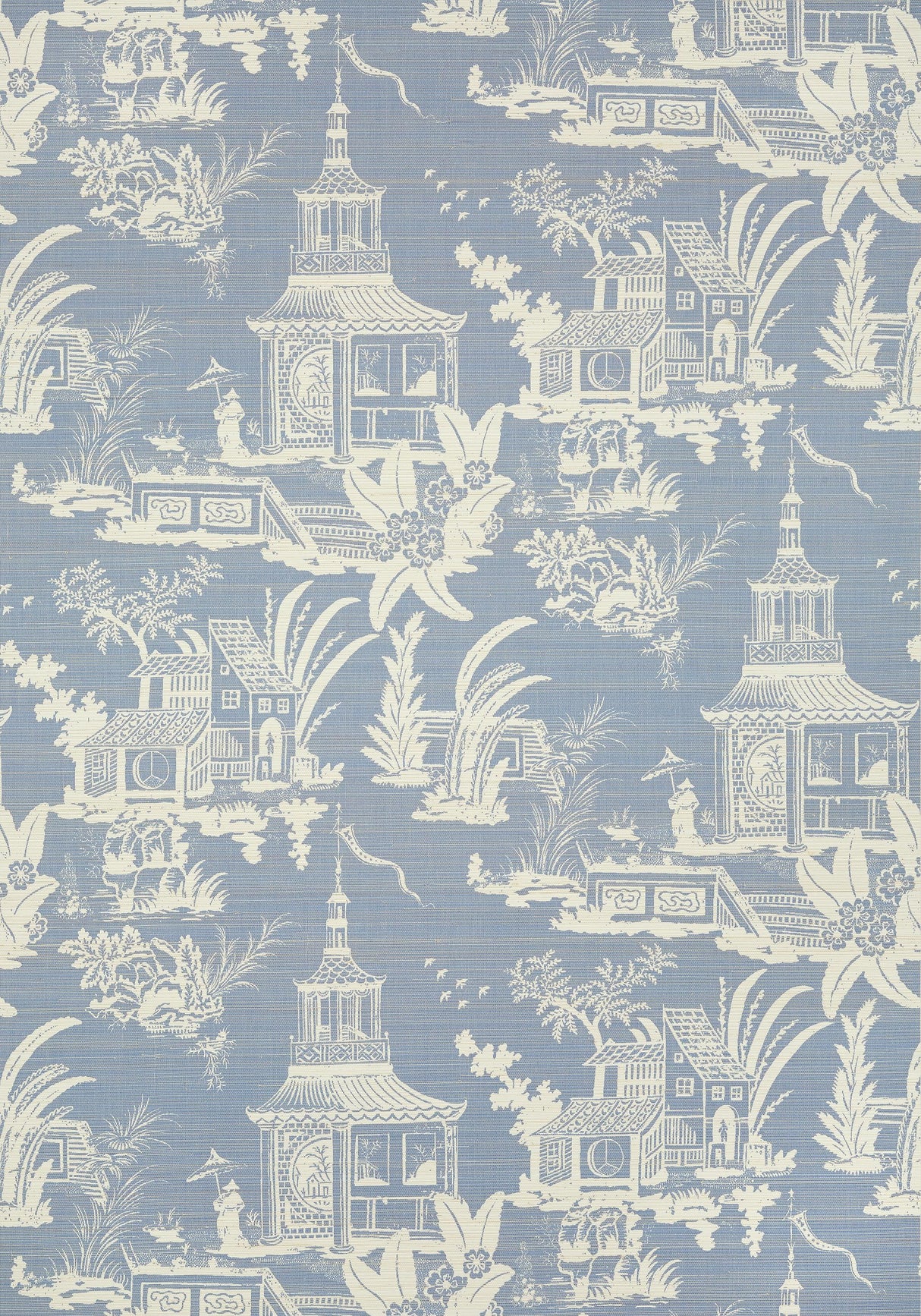 Thibaut EMPRESS COURT Blue Wallpaper