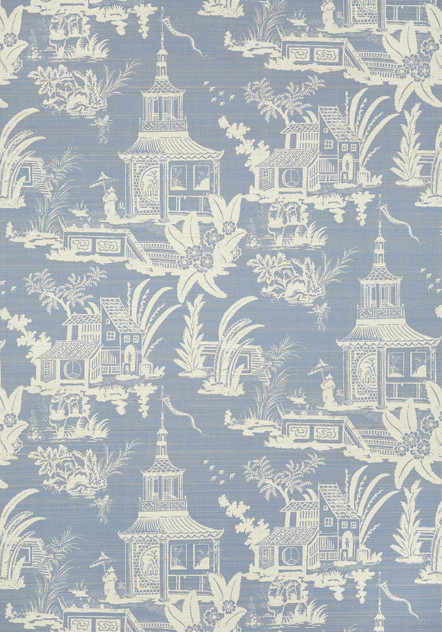 Thibaut EMPRESS COURT Blue Wallpaper
