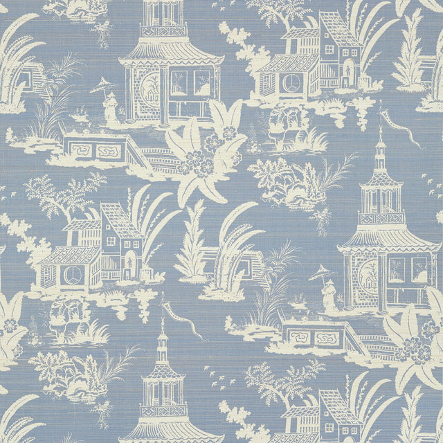 Thibaut Empress Court Blue Wallpaper
