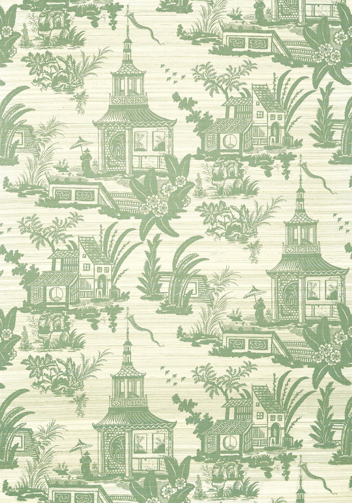 Thibaut EMPRESS COURT Green Wallpaper