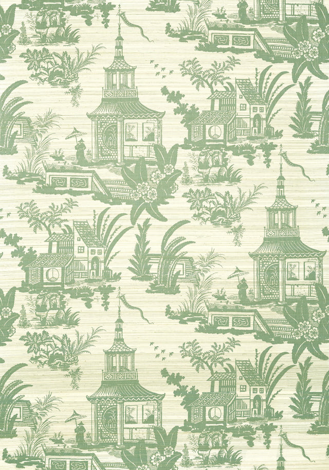 Thibaut EMPRESS COURT Green Wallpaper