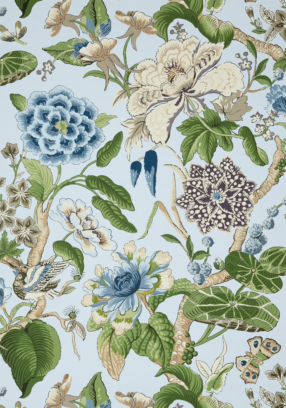Thibaut HILL GARDEN Spa Blue Wallpaper