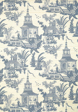Thibaut EMPRESS COURT Navy Wallpaper