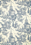 Thibaut EMPRESS COURT Navy Wallpaper
