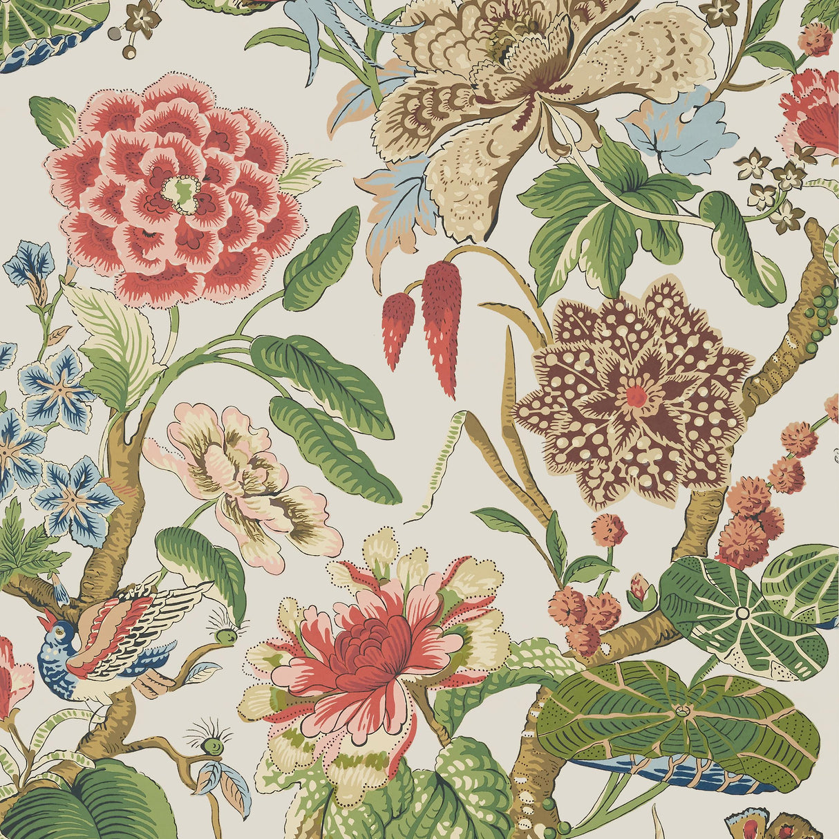Thibaut Hill Garden Flax Wallpaper