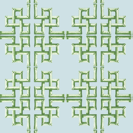 Thibaut BOCA BAMBOO Green and Blue Wallpaper