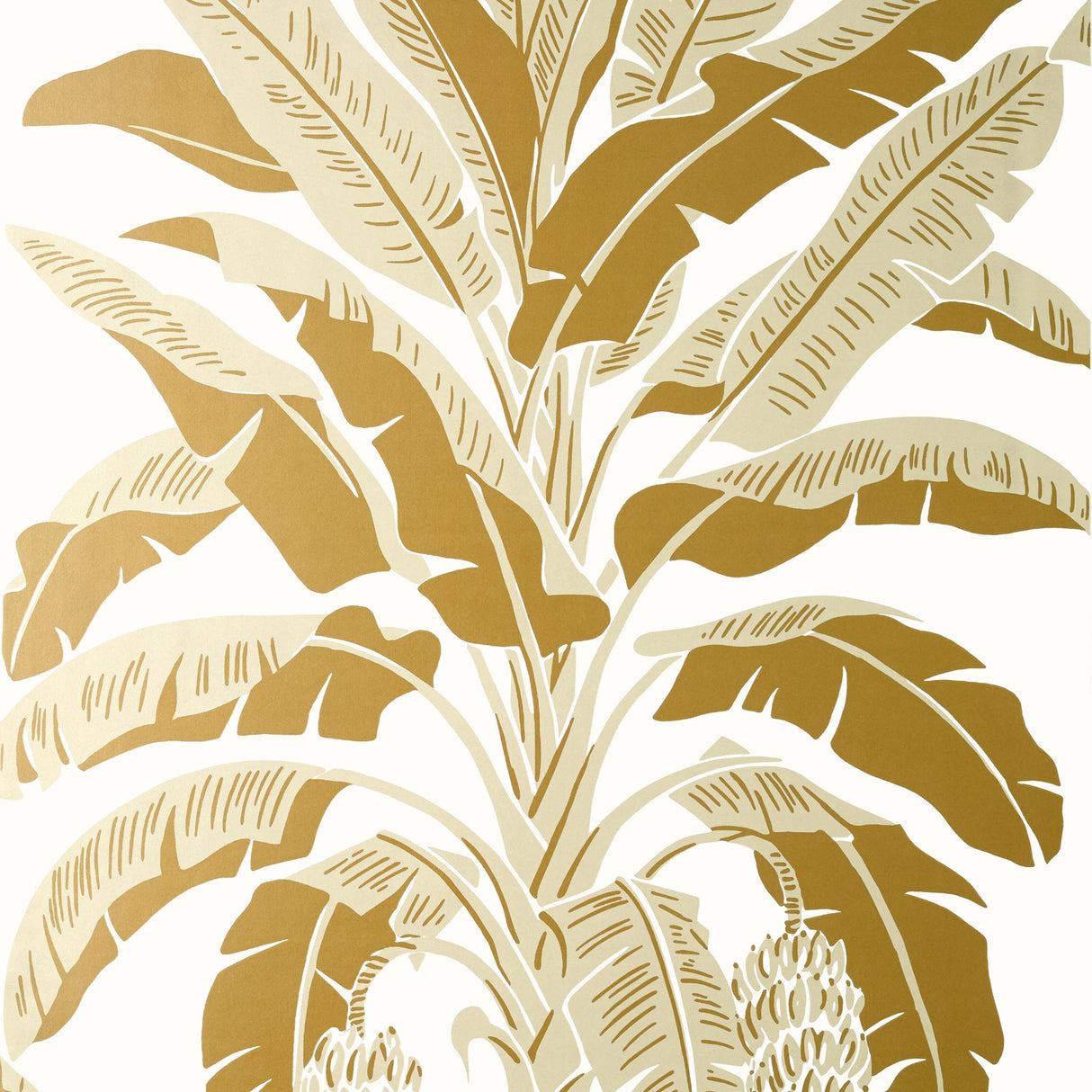 Thibaut BANANA TREE Metallic Gold Wallpaper