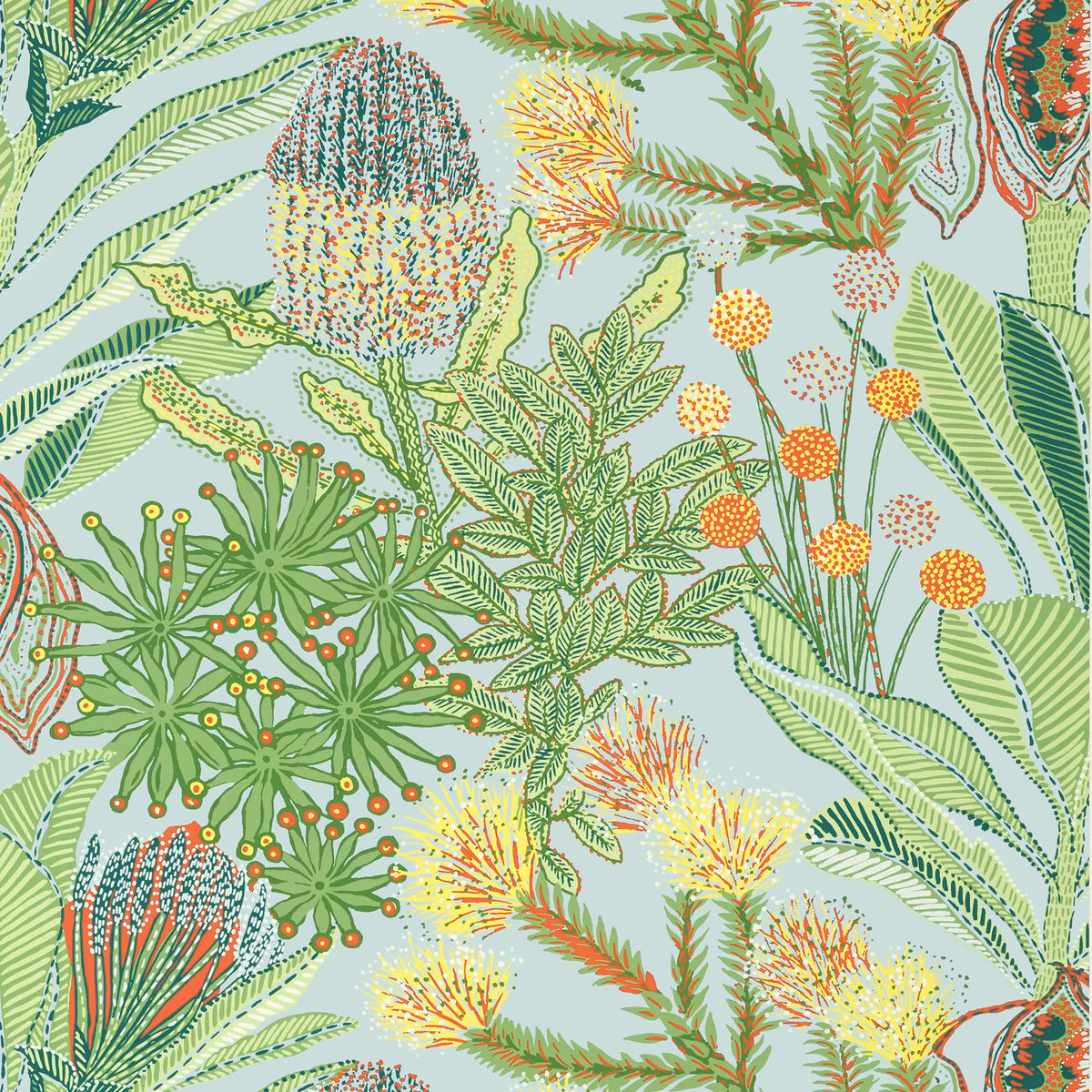 Thibaut Protea Light Blue Wallpaper
