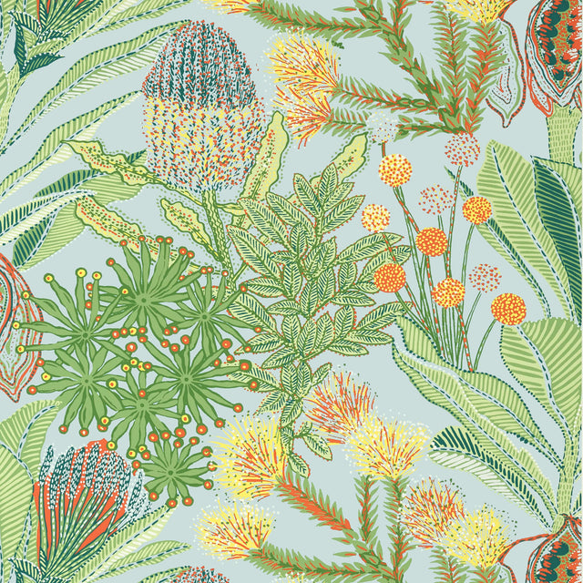 Thibaut Protea Light Blue Wallpaper