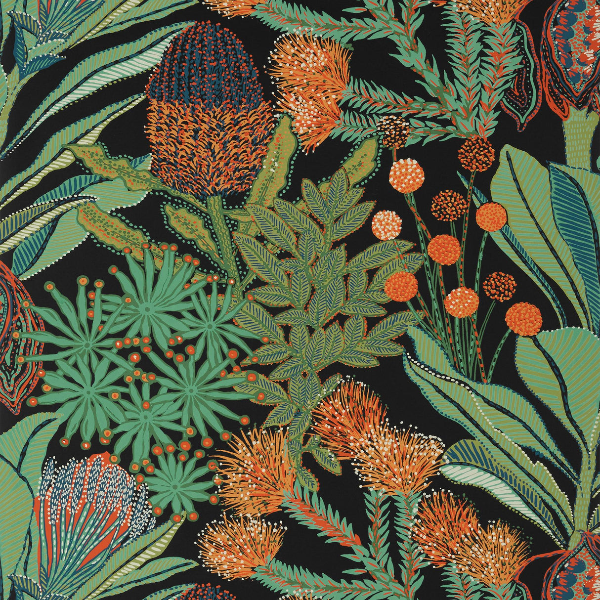 Thibaut PROTEA Black Wallpaper