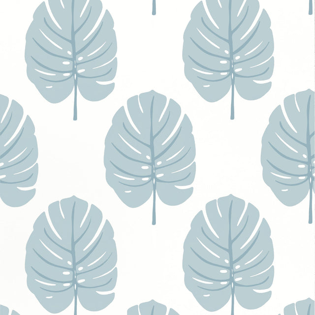 Thibaut Monstera Spa Blue Wallpaper