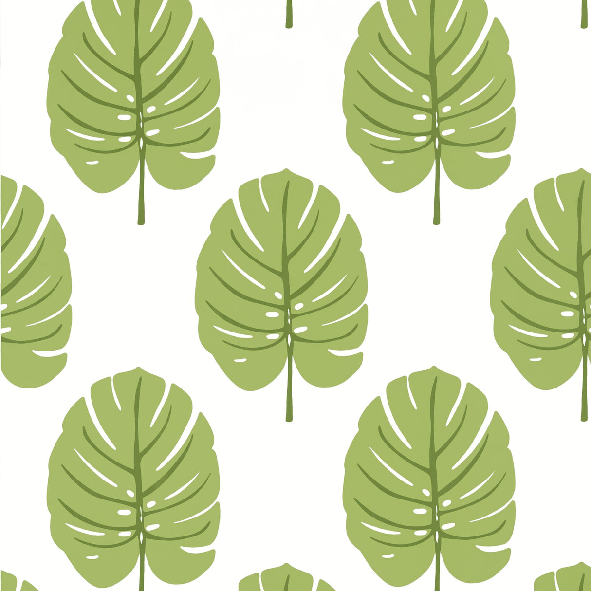 Thibaut Monstera Apple Green Wallpaper