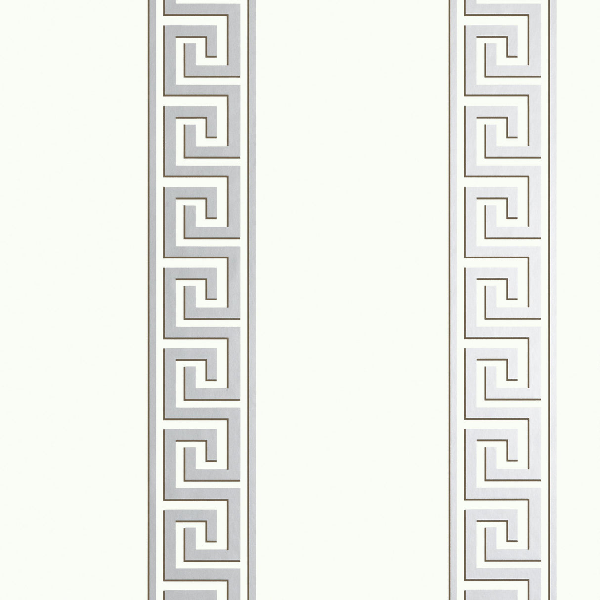 Thibaut Andreas Stripe Metallic Silver On White Wallpaper