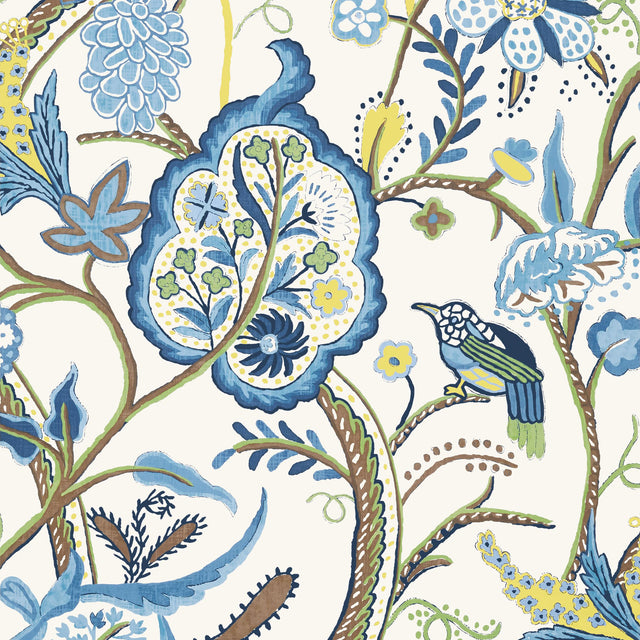 Thibaut Windsor Blue And Yellow Wallpaper