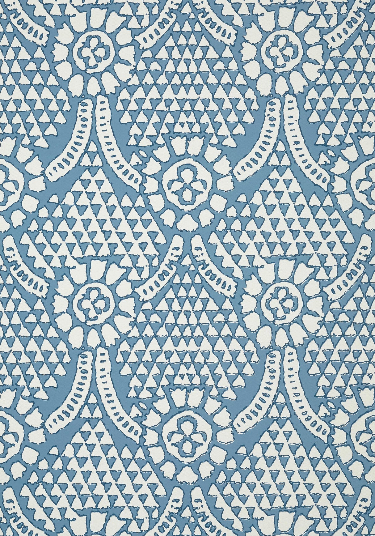 Thibaut CHAMOMILE Blue and White Wallpaper