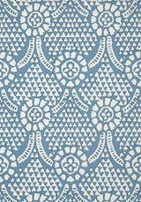 Thibaut CHAMOMILE Blue and White Wallpaper