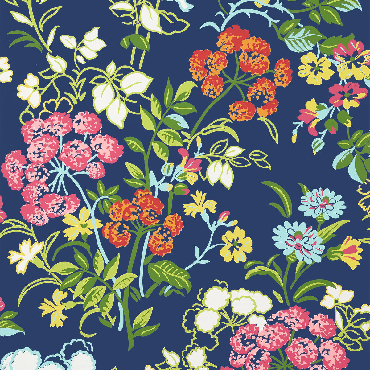 Thibaut Spring Garden Navy Wallpaper