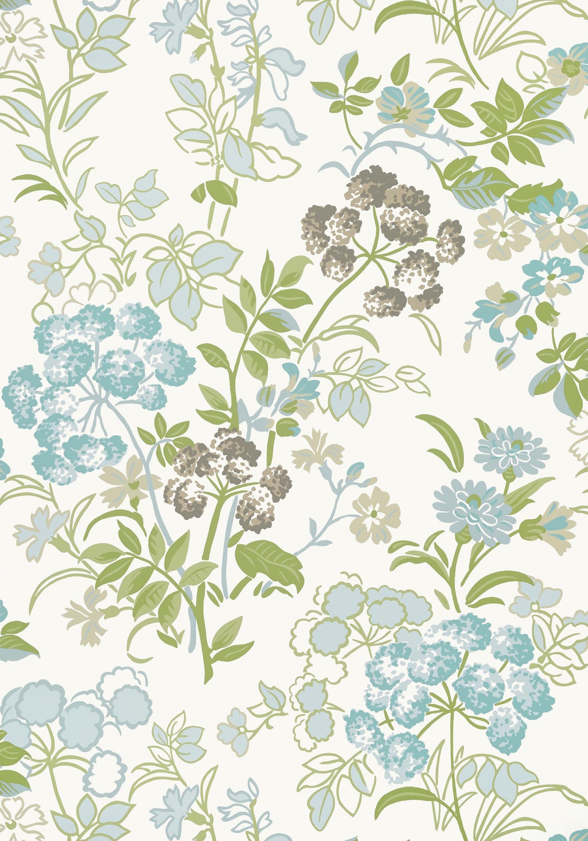 Thibaut SPRING GARDEN Spa Blue Wallpaper
