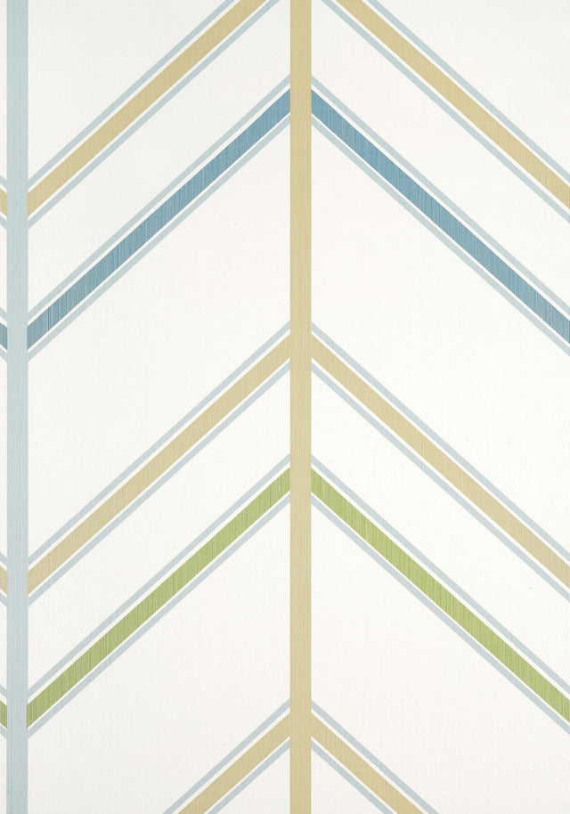 Thibaut VENTURA Beige and Spa Blue Wallpaper