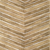 Thibaut WOOD HERRINGBONE Natural on Metallic Silver Wallpaper