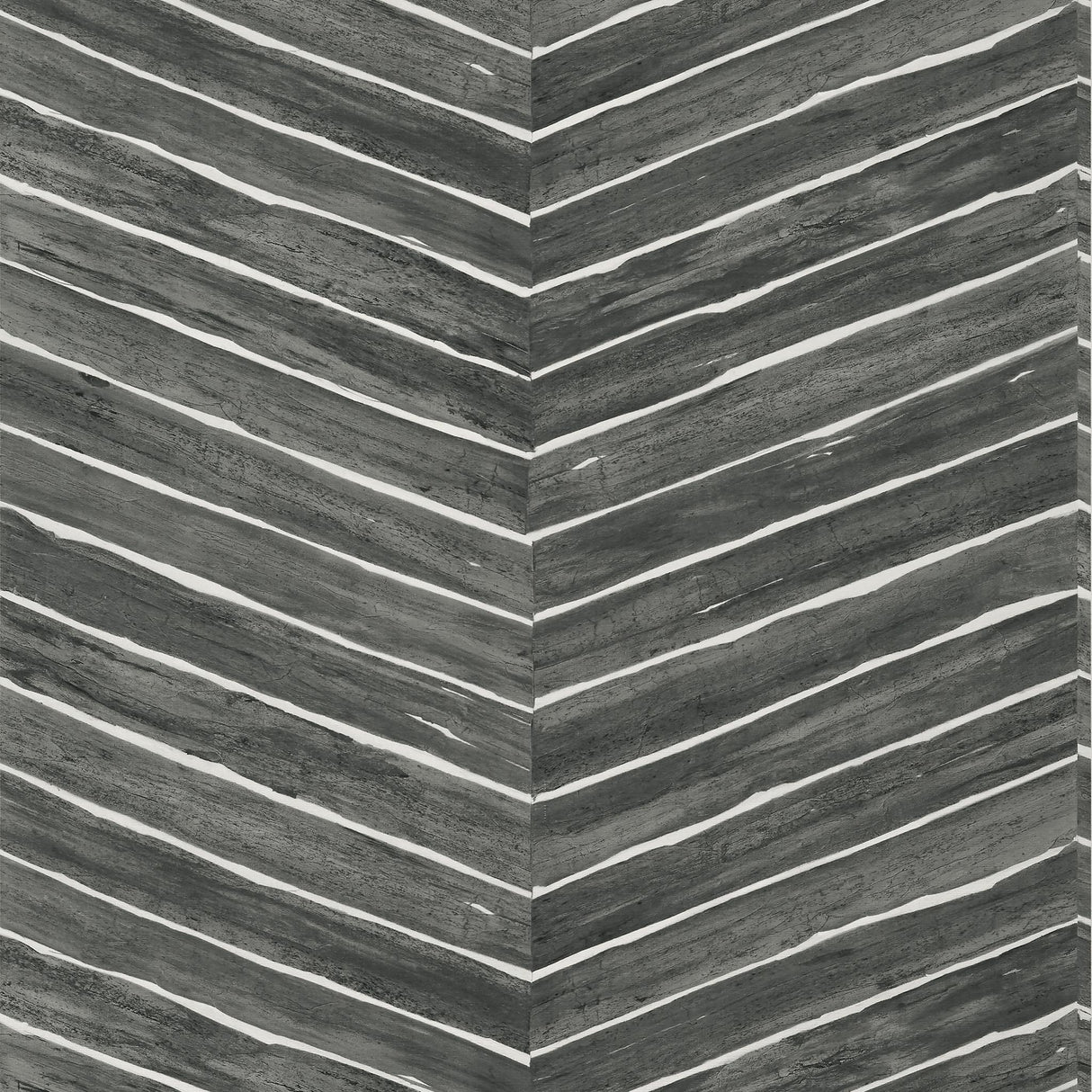 Thibaut WOOD HERRINGBONE Charcoal Wallpaper