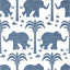 Thibaut ELEPHANT Navy Wallpaper