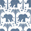 Thibaut Elephant Navy Wallpaper