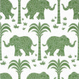 Thibaut Elephant Green Wallpaper
