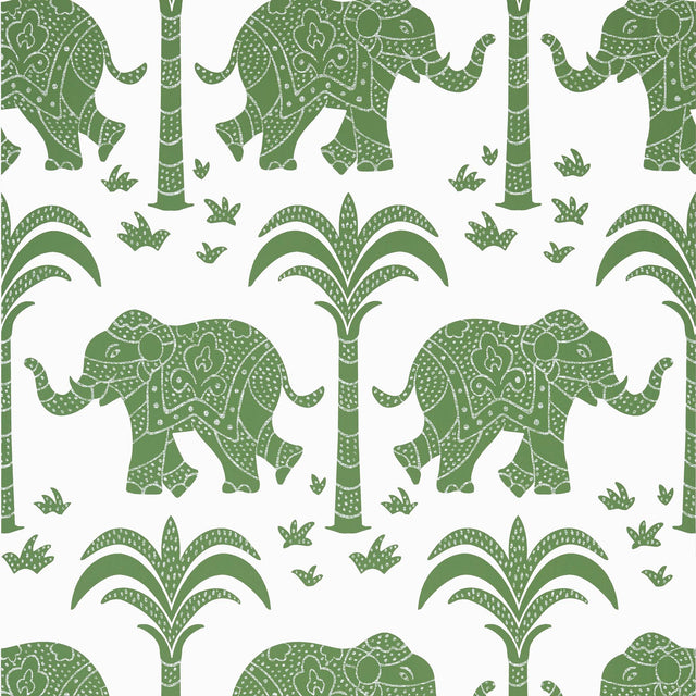 Thibaut ELEPHANT Green Wallpaper