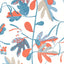 Thibaut Matisse Leaf French Blue And Coral Wallpaper