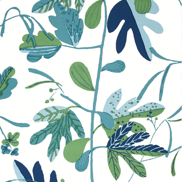 Thibaut MATISSE LEAF Green and Blue Wallpaper