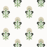 Thibaut TYBEE BUD Black and Green Wallpaper