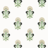 Thibaut Tybee Bud Black And Green Wallpaper