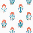 Thibaut TYBEE BUD French Blue and Coral Wallpaper
