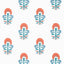 Thibaut Tybee Bud French Blue And Coral Wallpaper