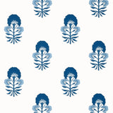 Thibaut TYBEE BUD Blue and White Wallpaper