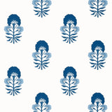 Thibaut Tybee Bud Blue And White Wallpaper