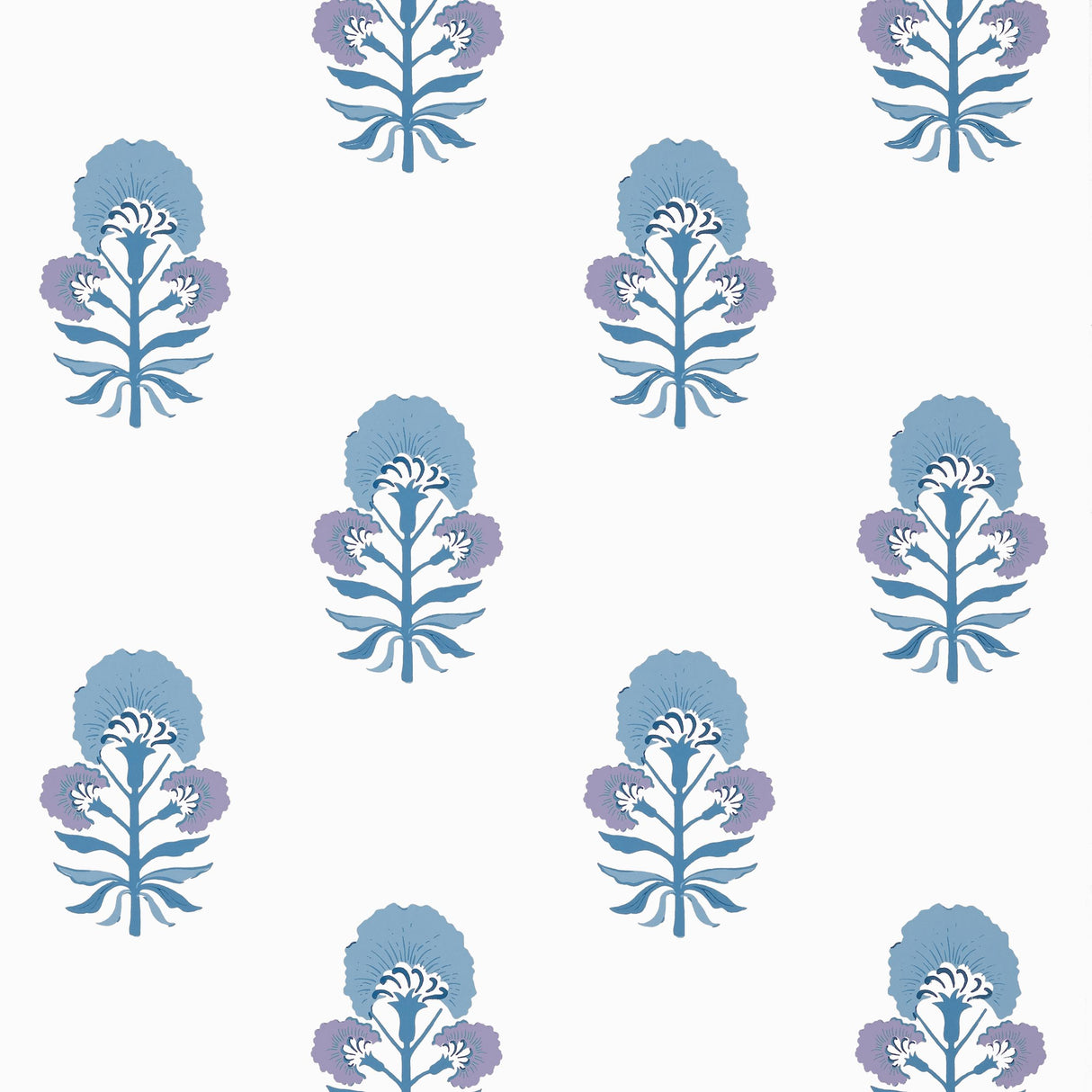 Thibaut Tybee Bud Lavender And Blue Wallpaper