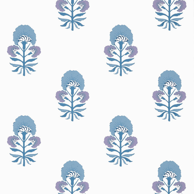 Thibaut Tybee Bud Lavender And Blue Wallpaper