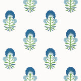 Thibaut Tybee Bud Green And Blue Wallpaper
