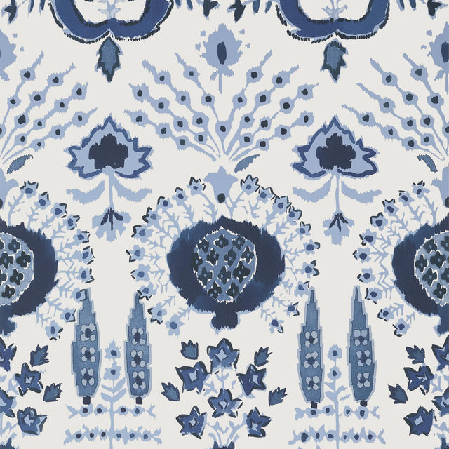 Thibaut MENDOZA SUZANI Blue and White Wallpaper