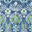 Thibaut MENDOZA SUZANI Blue and Green on Navy Wallpaper