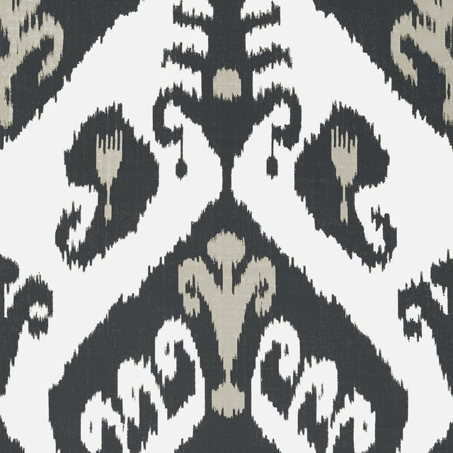 Thibaut Indies Ikat Black Wallpaper